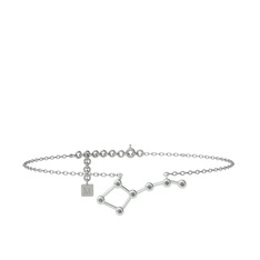 Ursa Major Halhal - Pırlanta 925 ayar gümüş bilezik (0.077 karat, 20 cm gümüş rolo zincir) #1pqea9k