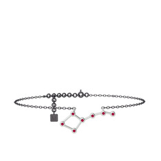 Ursa Major Halhal - Rodolit garnet 14 ayar beyaz altın bilezik (20 cm gümüş rolo zincir) #1qy1z3u