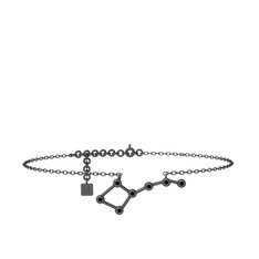 Ursa Major Halhal - Siyah zirkon 925 ayar siyah rodyum kaplama gümüş bilezik (20 cm gümüş rolo zincir) #1w3tafw