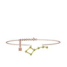 Pırlanta 8 ayar altın bilezik (0.077 karat, 20 cm rose altın rolo zincir)