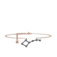 Ursa Major Halhal - Pırlanta 925 ayar siyah rodyum kaplama gümüş bilezik (0.077 karat, 20 cm gümüş rolo zincir) #5eq6sf