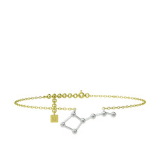 Ursa Major Halhal - Swarovski 925 ayar gümüş bilezik (20 cm altın rolo zincir) #890goi