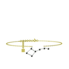 Ursa Major Halhal - Siyah zirkon 18 ayar beyaz altın bilezik (20 cm altın rolo zincir) #ahuan5