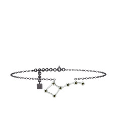 Ursa Major Halhal - Peridot 18 ayar beyaz altın bilezik (20 cm gümüş rolo zincir) #ak5gxr