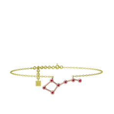 Ursa Major Halhal - Rodolit garnet 925 ayar rose altın kaplama gümüş bilezik (20 cm gümüş rolo zincir) #ct1smc