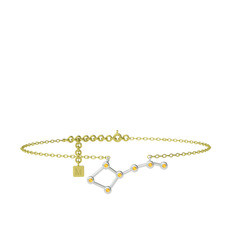 Sitrin 925 ayar gümüş bilezik (20 cm altın rolo zincir)