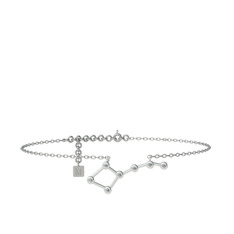 Ursa Major Halhal - Swarovski 18 ayar beyaz altın bilezik (20 cm beyaz altın rolo zincir) #k1a1km