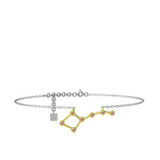 Ursa Major Halhal - Pembe kuvars 18 ayar altın bilezik (20 cm beyaz altın rolo zincir) #nwaxfk