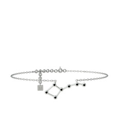 Ursa Major Halhal - Siyah zirkon 14 ayar beyaz altın bilezik (20 cm gümüş rolo zincir) #qmqvxp