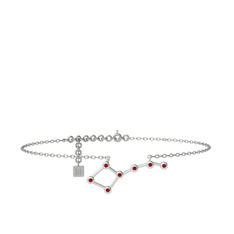 Ursa Major Halhal - Garnet 925 ayar gümüş bilezik (20 cm gümüş rolo zincir) #rk96f1