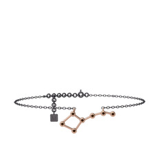 Ursa Major Halhal - Dumanlı kuvars 14 ayar rose altın bilezik (20 cm gümüş rolo zincir) #wqdgy4