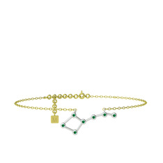 Ursa Major Halhal - Yeşil kuvars 18 ayar beyaz altın bilezik (20 cm altın rolo zincir) #xoqx6m