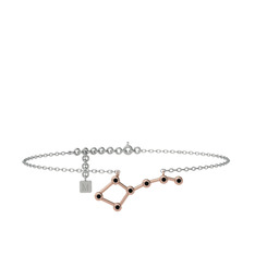 Ursa Major Halhal - Siyah zirkon 925 ayar rose altın kaplama gümüş bilezik (20 cm gümüş rolo zincir) #yonavz