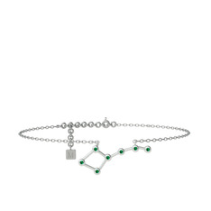 Ursa Major Halhal - Yeşil kuvars 14 ayar beyaz altın bilezik (20 cm beyaz altın rolo zincir) #yxygsv