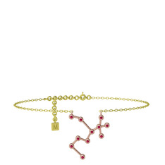Rodolit garnet 18 ayar rose altın bilezik (20 cm altın rolo zincir)