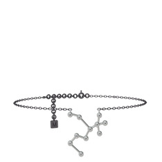 Sagittarius Halhal - Swarovski 8 ayar beyaz altın bilezik (20 cm gümüş rolo zincir) #1d1c4re