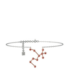 Garnet 18 ayar rose altın bilezik (20 cm beyaz altın rolo zincir)