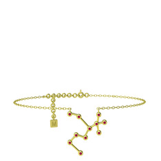 Sagittarius Halhal - Rodolit garnet 18 ayar altın bilezik (20 cm altın rolo zincir) #i1ttij