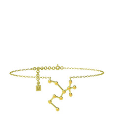 Sagittarius Halhal - Sitrin 14 ayar altın bilezik (20 cm altın rolo zincir) #imf4vt