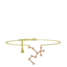 Sagittarius Halhal - Sitrin 8 ayar rose altın bilezik (20 cm altın rolo zincir) #u6u54b