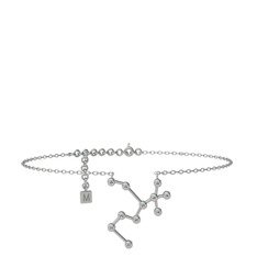 Sagittarius Halhal - Swarovski 18 ayar beyaz altın bilezik (20 cm beyaz altın rolo zincir) #ywfy7b