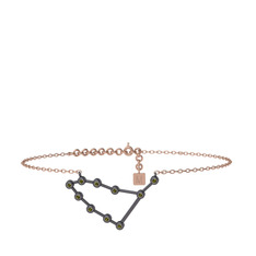 Capricorn Halhal - Peridot 925 ayar siyah rodyum kaplama gümüş bilezik (20 cm gümüş rolo zincir) #1mz9hgg