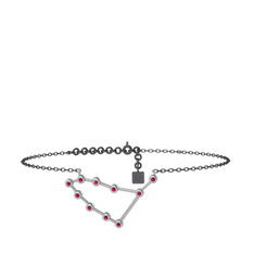 Rodolit garnet 925 ayar gümüş bilezik (20 cm gümüş rolo zincir)