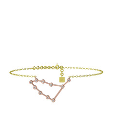 Capricorn Halhal - Swarovski 8 ayar rose altın bilezik (20 cm altın rolo zincir) #a1uk4q