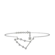 Capricorn Halhal - Swarovski 14 ayar beyaz altın bilezik (20 cm beyaz altın rolo zincir) #gt7cx