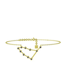 Capricorn Halhal - Lab safir 18 ayar altın bilezik (20 cm altın rolo zincir) #wimevt