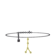 Cancer Halhal - Swarovski 925 ayar altın kaplama gümüş bilezik (20 cm gümüş rolo zincir) #13ro35l