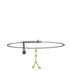 Cancer Halhal - Akuamarin 8 ayar altın bilezik (20 cm gümüş rolo zincir) #1al8zvv