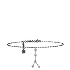 Cancer Halhal - Pembe kuvars 925 ayar gümüş bilezik (20 cm gümüş rolo zincir) #1dbn9ic