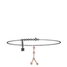 Swarovski 8 ayar rose altın bilezik (20 cm gümüş rolo zincir)