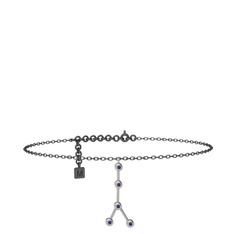 Cancer Halhal - Ametist 14 ayar beyaz altın bilezik (20 cm gümüş rolo zincir) #1q4v8fp