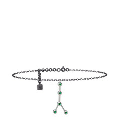 Yeşil kuvars 18 ayar beyaz altın bilezik (20 cm gümüş rolo zincir)