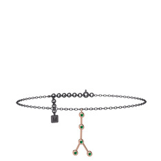 Cancer Halhal - Yeşil kuvars 925 ayar rose altın kaplama gümüş bilezik (20 cm gümüş rolo zincir) #4pujie