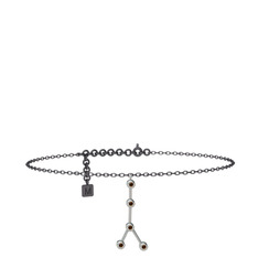 Dumanlı kuvars 925 ayar gümüş bilezik (20 cm gümüş rolo zincir)