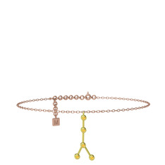 Cancer Halhal - Sitrin 18 ayar altın bilezik (20 cm gümüş rolo zincir) #limu7f