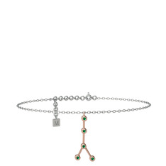 Cancer Halhal - Yeşil kuvars 18 ayar rose altın bilezik (20 cm beyaz altın rolo zincir) #on6vgw