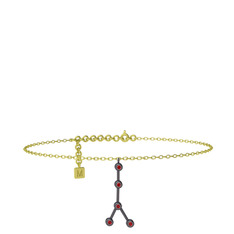 Cancer Halhal - Garnet 925 ayar siyah rodyum kaplama gümüş bilezik (20 cm altın rolo zincir) #or7pnr