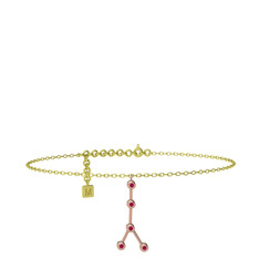 Cancer Halhal - Rodolit garnet 18 ayar rose altın bilezik (20 cm altın rolo zincir) #x2f4eg
