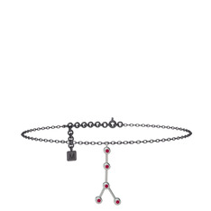 Cancer Halhal - Rodolit garnet 18 ayar beyaz altın bilezik (20 cm gümüş rolo zincir) #zygahz