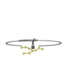 Taurus Halhal - Swarovski 18 ayar altın bilezik (20 cm gümüş rolo zincir) #8m1syl