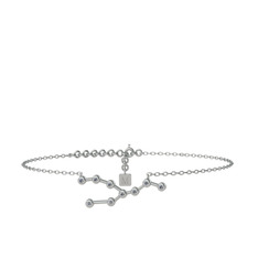 Taurus Halhal - Pırlanta 925 ayar gümüş bilezik (0.099 karat, 20 cm gümüş rolo zincir) #ummwzp