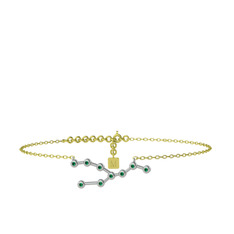 Taurus Halhal - Yeşil kuvars 8 ayar beyaz altın bilezik (20 cm altın rolo zincir) #w9y2mi