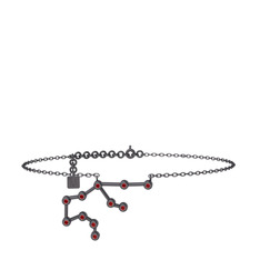 Aquarius Halhal - Garnet 925 ayar siyah rodyum kaplama gümüş bilezik (20 cm gümüş rolo zincir) #11e19ow