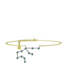Aquarius Halhal - Yeşil kuvars 8 ayar beyaz altın bilezik (20 cm altın rolo zincir) #197um7i