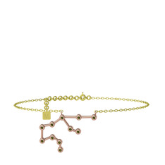 Aquarius Halhal - Peridot 14 ayar rose altın bilezik (20 cm altın rolo zincir) #1oydf9t