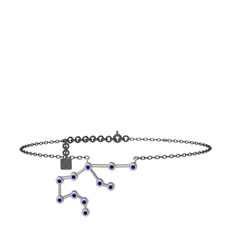 Aquarius Halhal - Lab safir 925 ayar gümüş bilezik (20 cm gümüş rolo zincir) #1qa8yyz